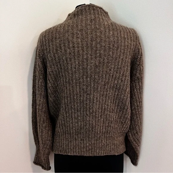 Madewell Loretto Funnel Neck Sweater in Heather Otter - Picture 9 of 16